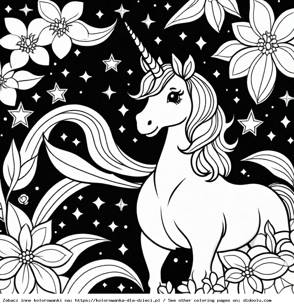 kolorowanka unicorn do druku