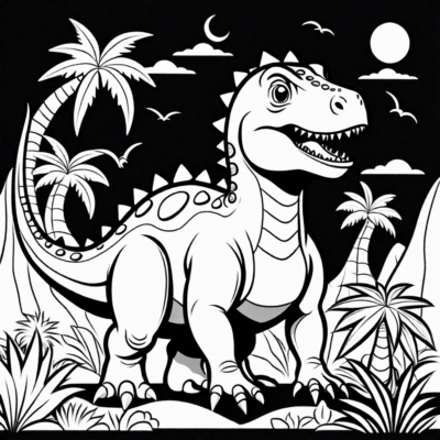 kolorowanka z dinozaurami