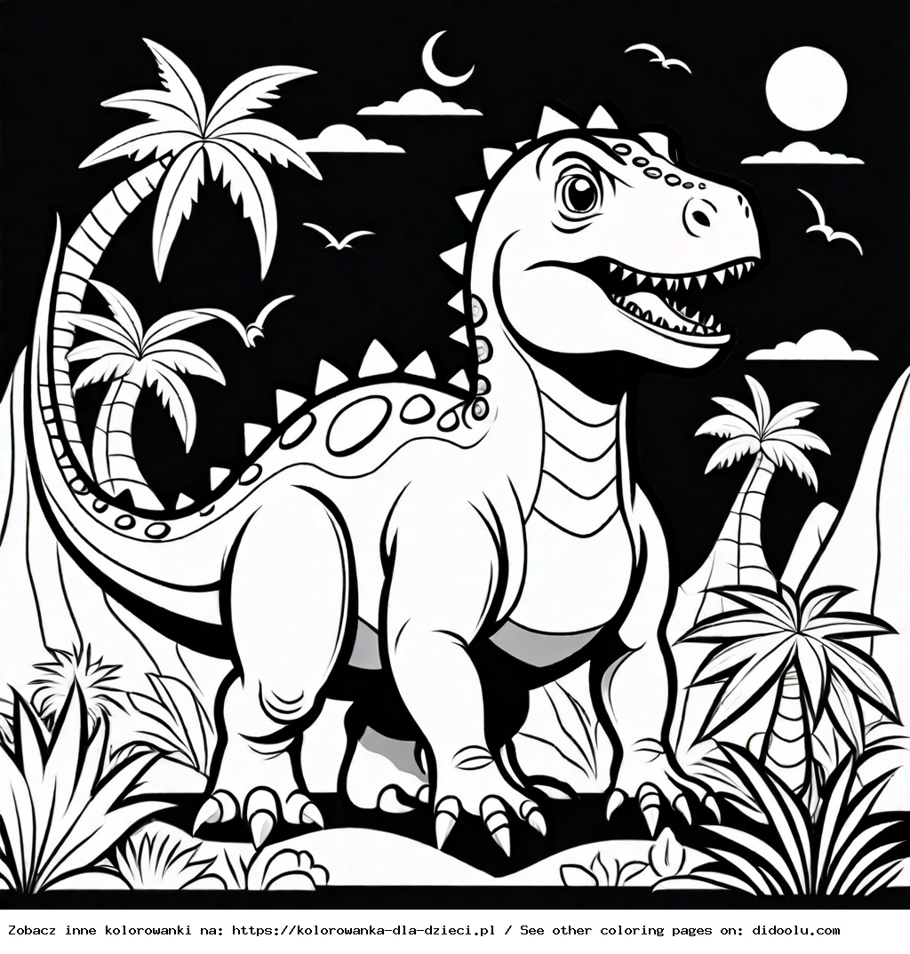 kolorowanka z dinozaurami