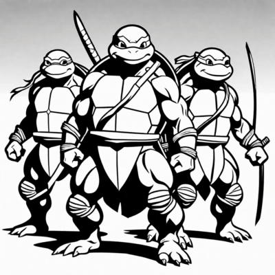 kolorowanka żółwie ninja