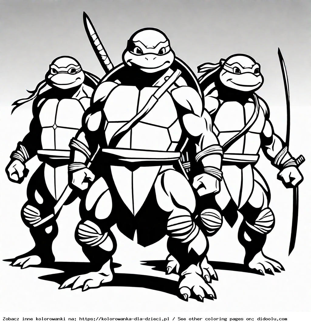 kolorowanka żółwie ninja