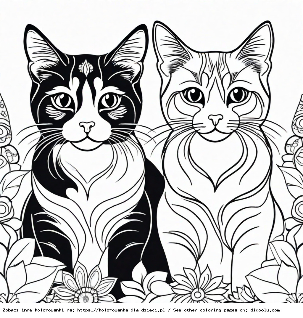 kolorowanki dla dorosłych koty