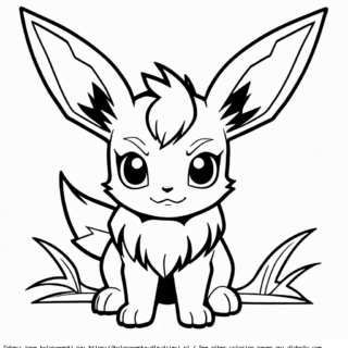 Kolorowanka Eevee w trawie