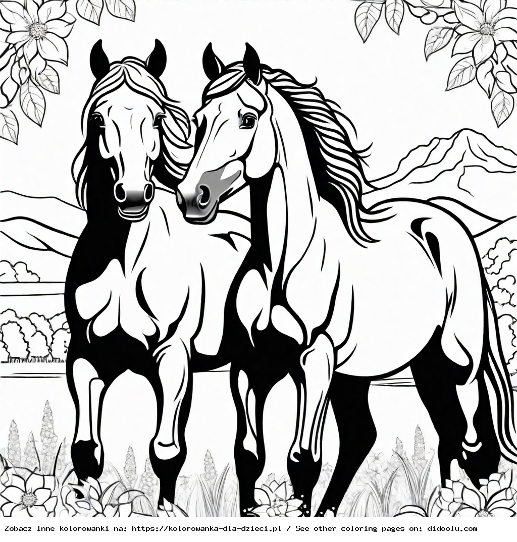 kolorowanki konie do wydrukowania