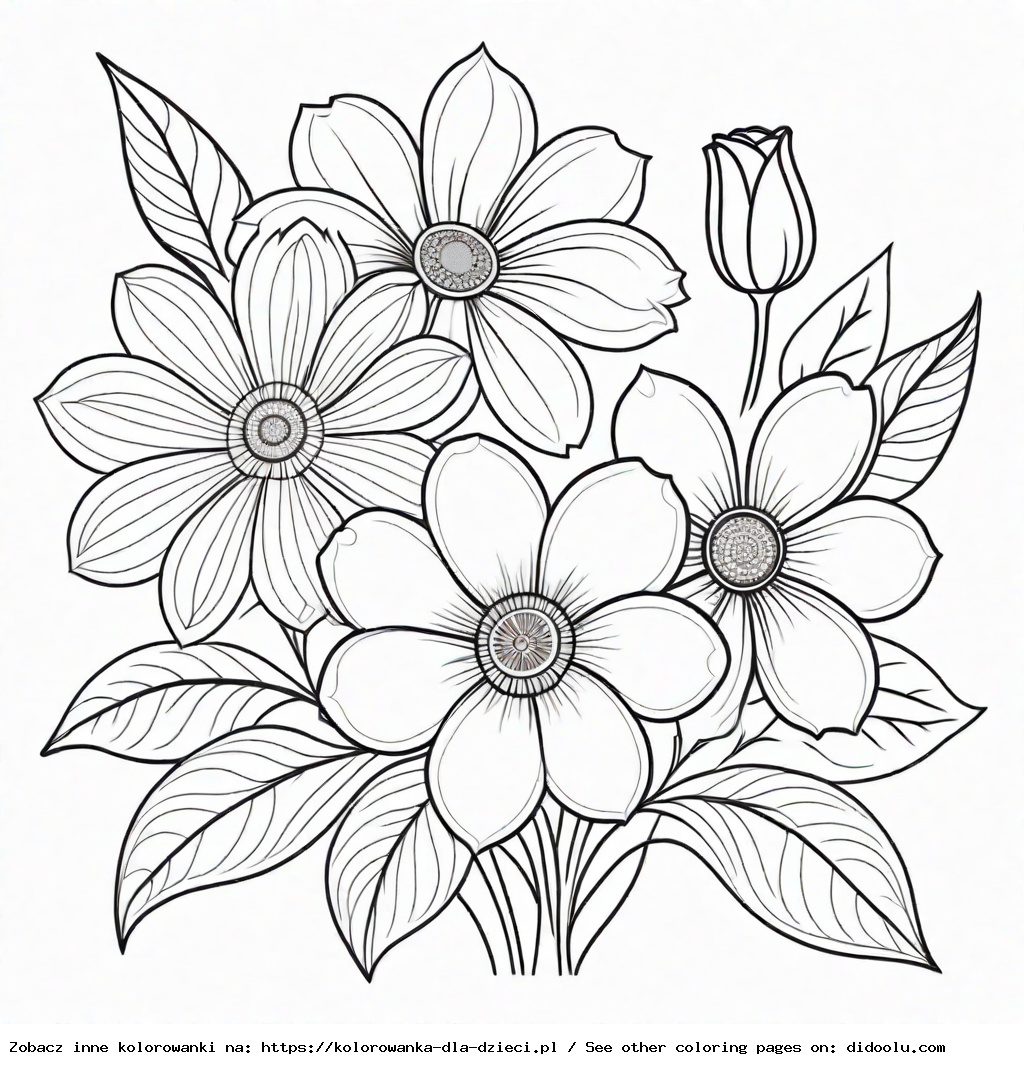 kolorowanki kwiaty dla dorosłych