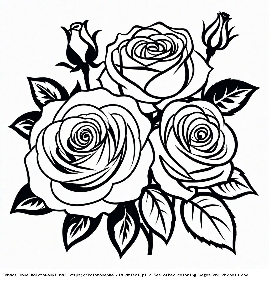 kolorowanki kwiaty róże