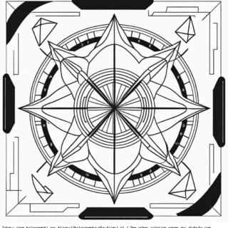 Kolorowanka Mandala Geometryczna z gwiazdą