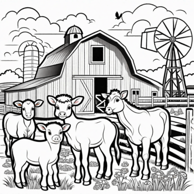 kolorowanki zwierzęta na wsi