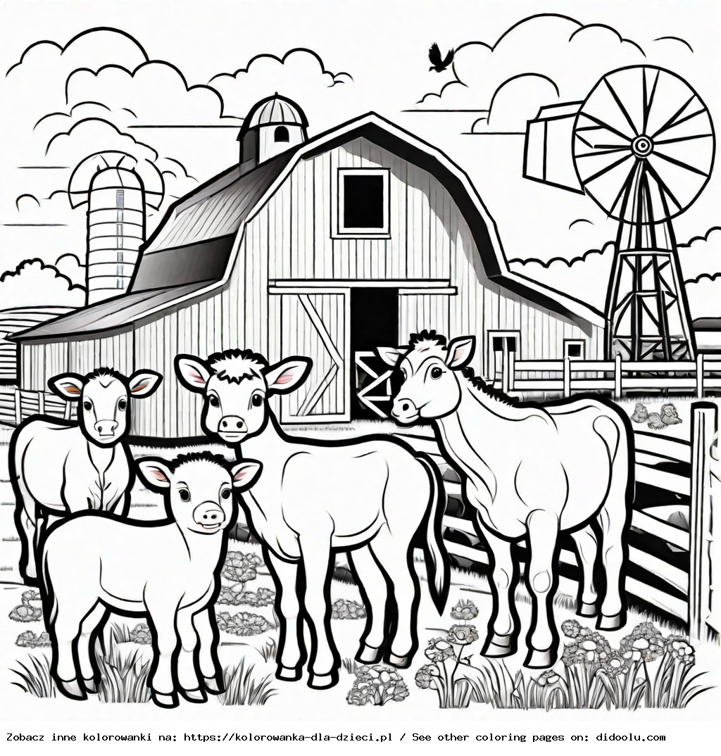 kolorowanki zwierzęta na wsi