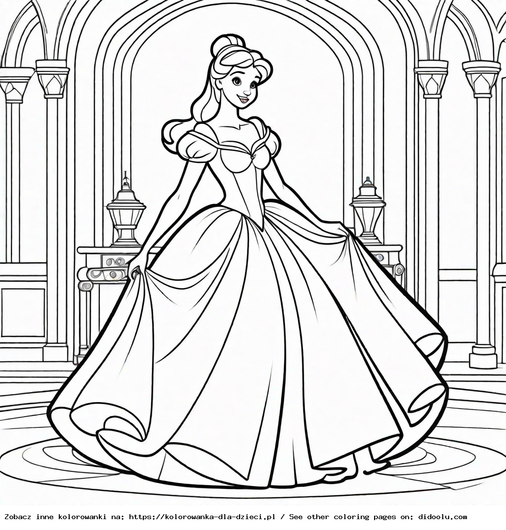 kopciuszek kolorowanka do druku