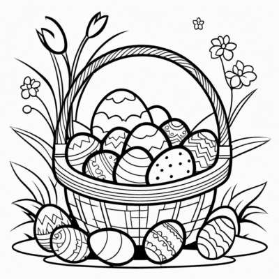 koszyczek wielkanocny kolorowanka do druku