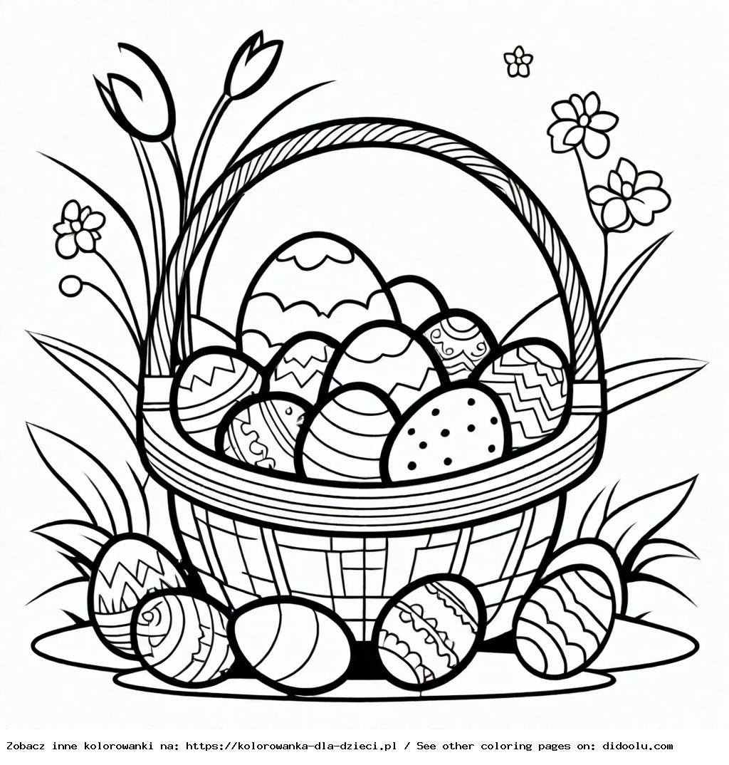 koszyczek wielkanocny kolorowanka do druku