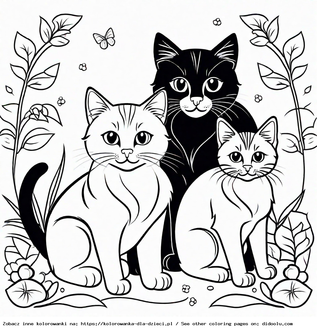 koty kolorowanka dla dzieci