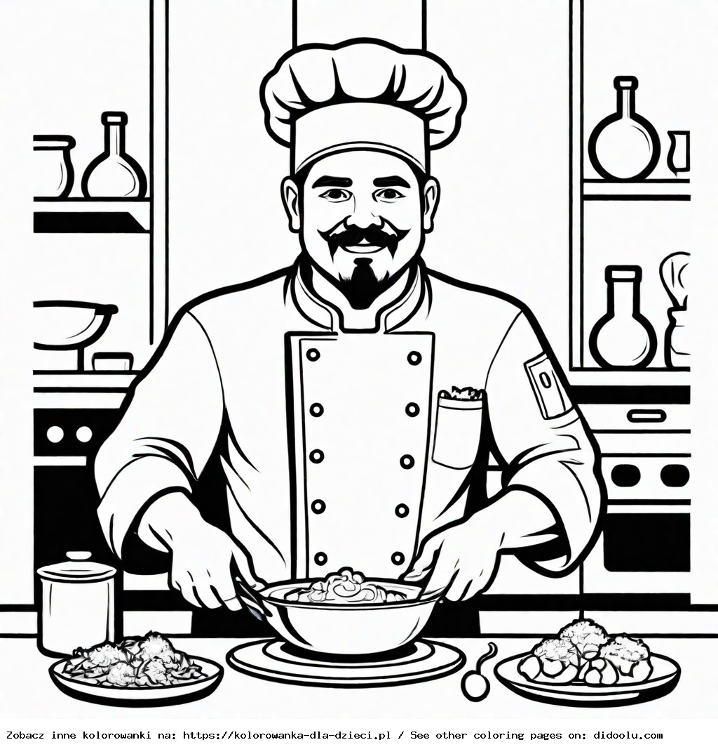 kucharz kolorowanka