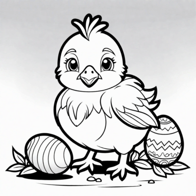 kurczaczek wielkanocny kolorowanka
