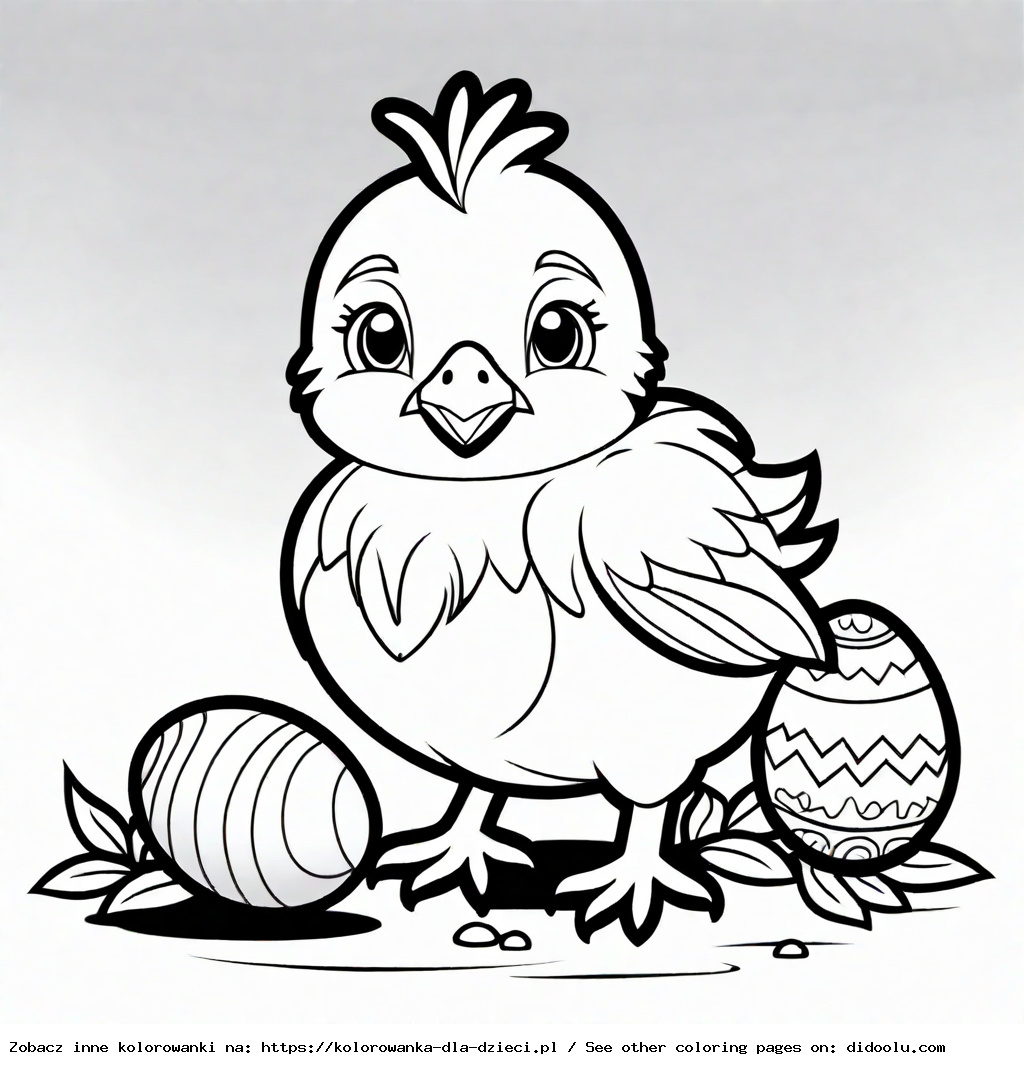 kurczaczek wielkanocny kolorowanka