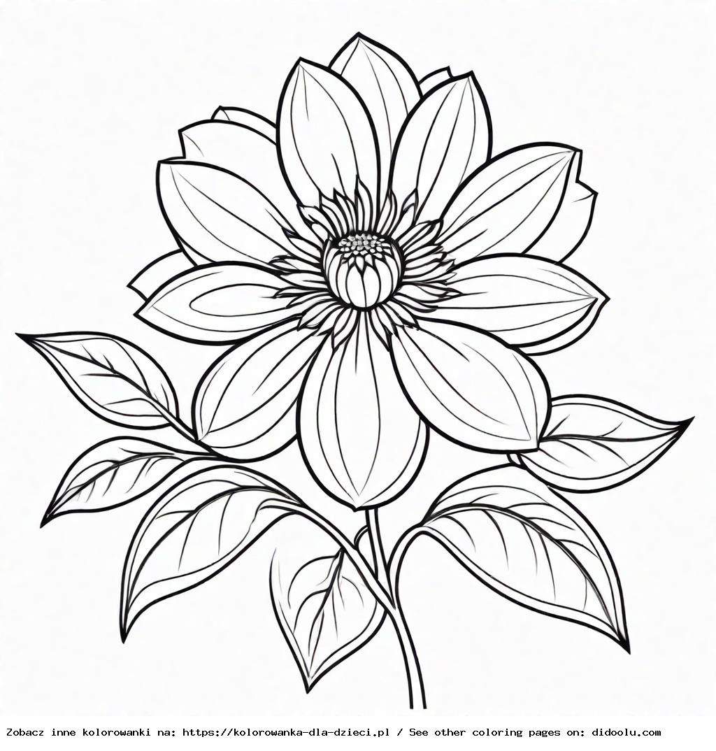 kwiat kolorowanka do wydruku