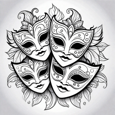 maski karnawałowe kolorowanka