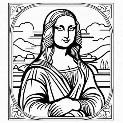 mona lisa kolorowanka