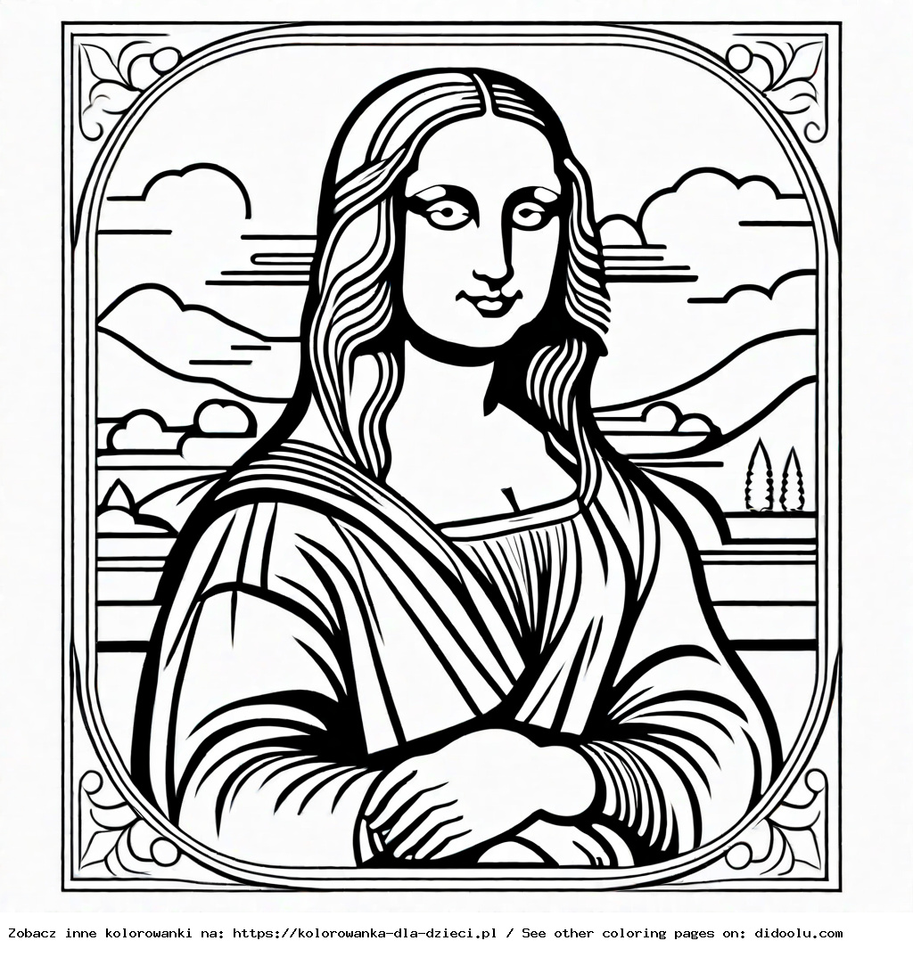 mona lisa kolorowanka