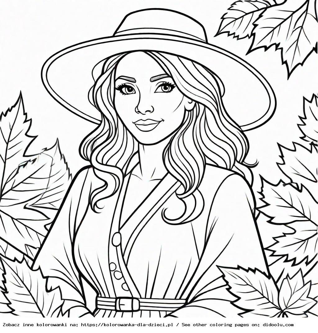 pani jesień kolorowanka do druku