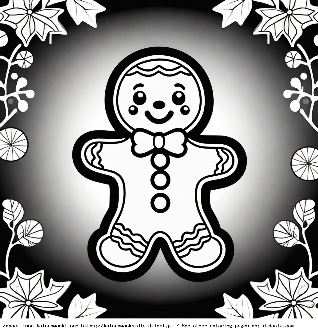 piernikowy ludzik kolorowanka