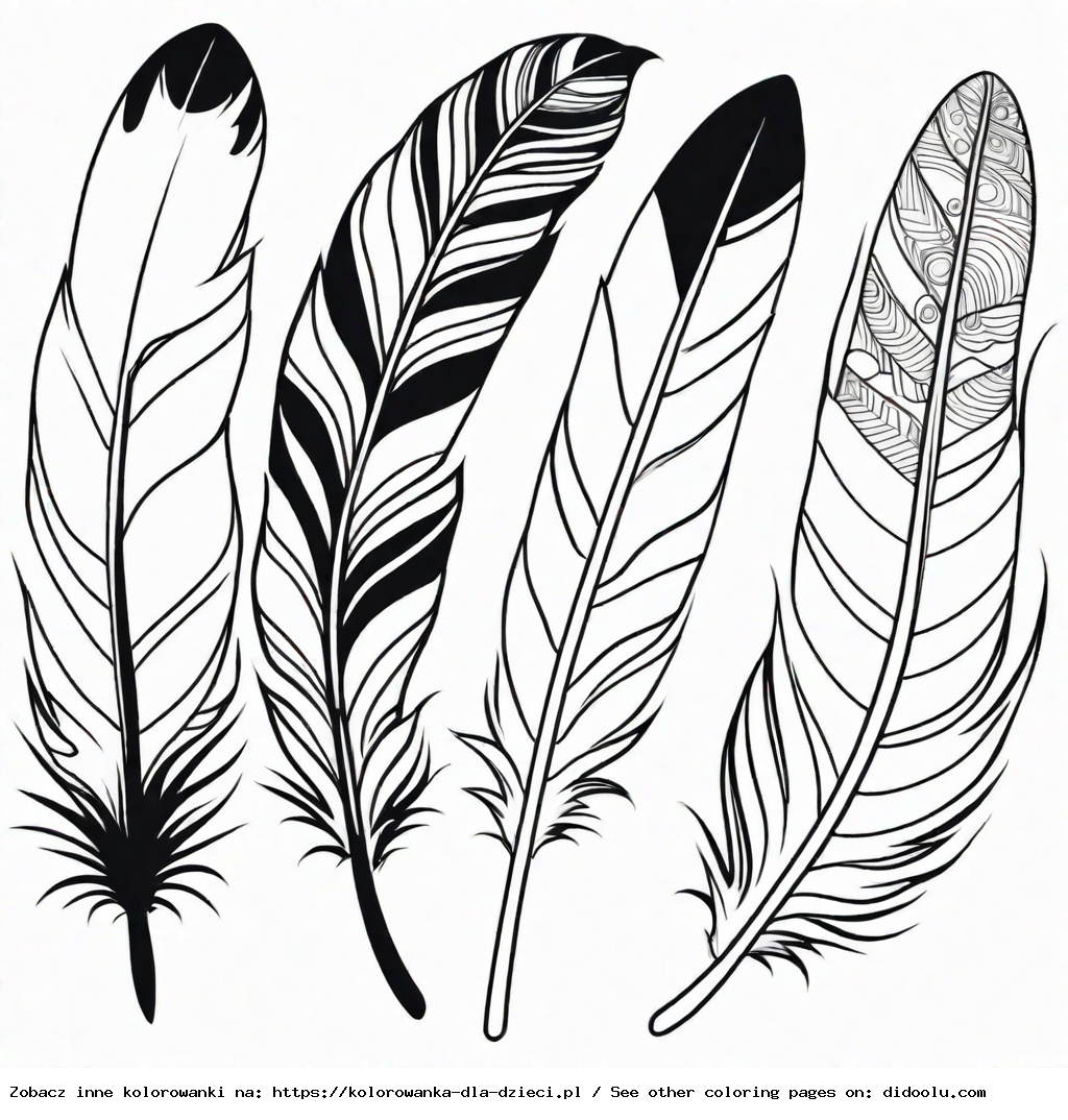 pióra kolorowanka