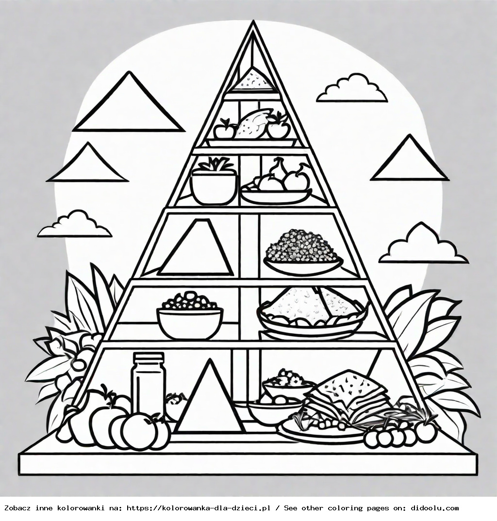 piramida zdrowego żywienia kolorowanka