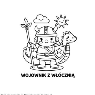 Kolorowanka Wojownik Z Włócznią