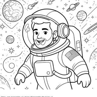 Kolorowanka Astronauta do Druku