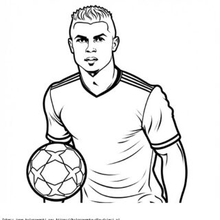 Kolorowanka Cristiano Ronaldo z piłką nożną