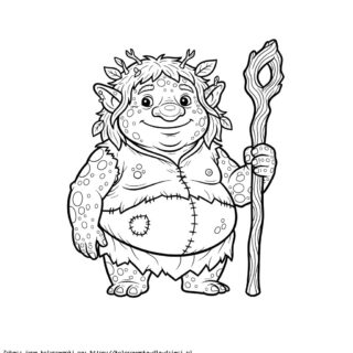Kolorowanka Troll Leśny