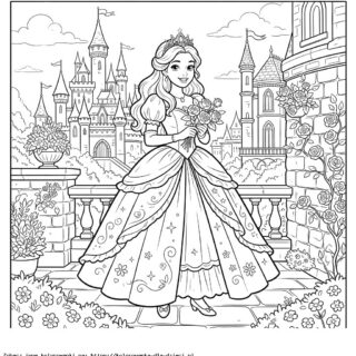 Kolorowanka Księżniczka Ilustracja