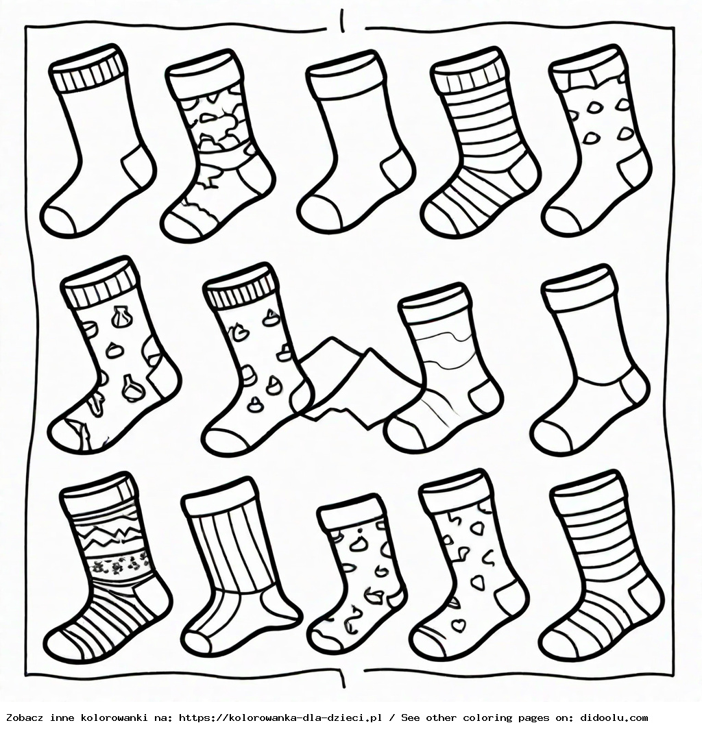 przygody 10 skarpetek kolorowanka