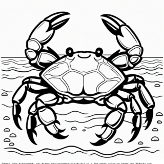 Kolorowanka Krab na plaży