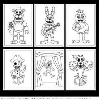 Kolorowanka Postacie Fnaf