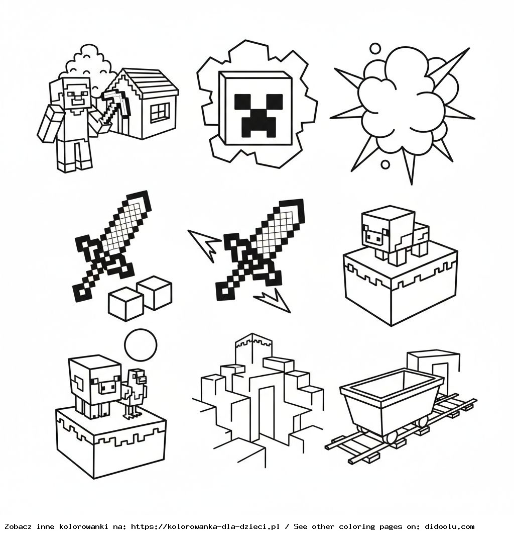 kolorowanki dla chłopców minecraft