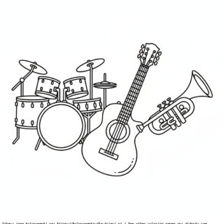 Kolorowanka Instrumenty Muzyczne