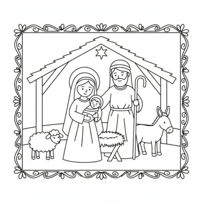 święta rodzina kolorowanka