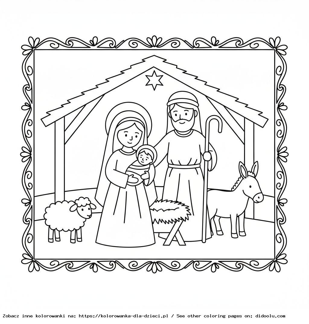święta rodzina kolorowanka
