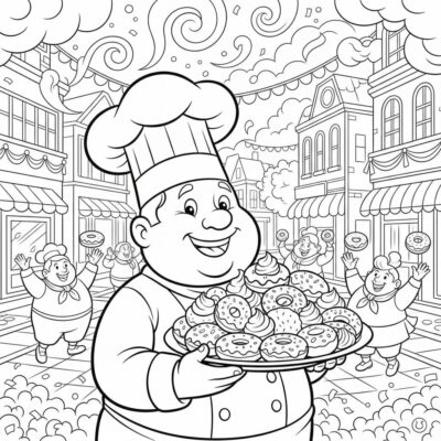 tłusty czwartek kolorowanka