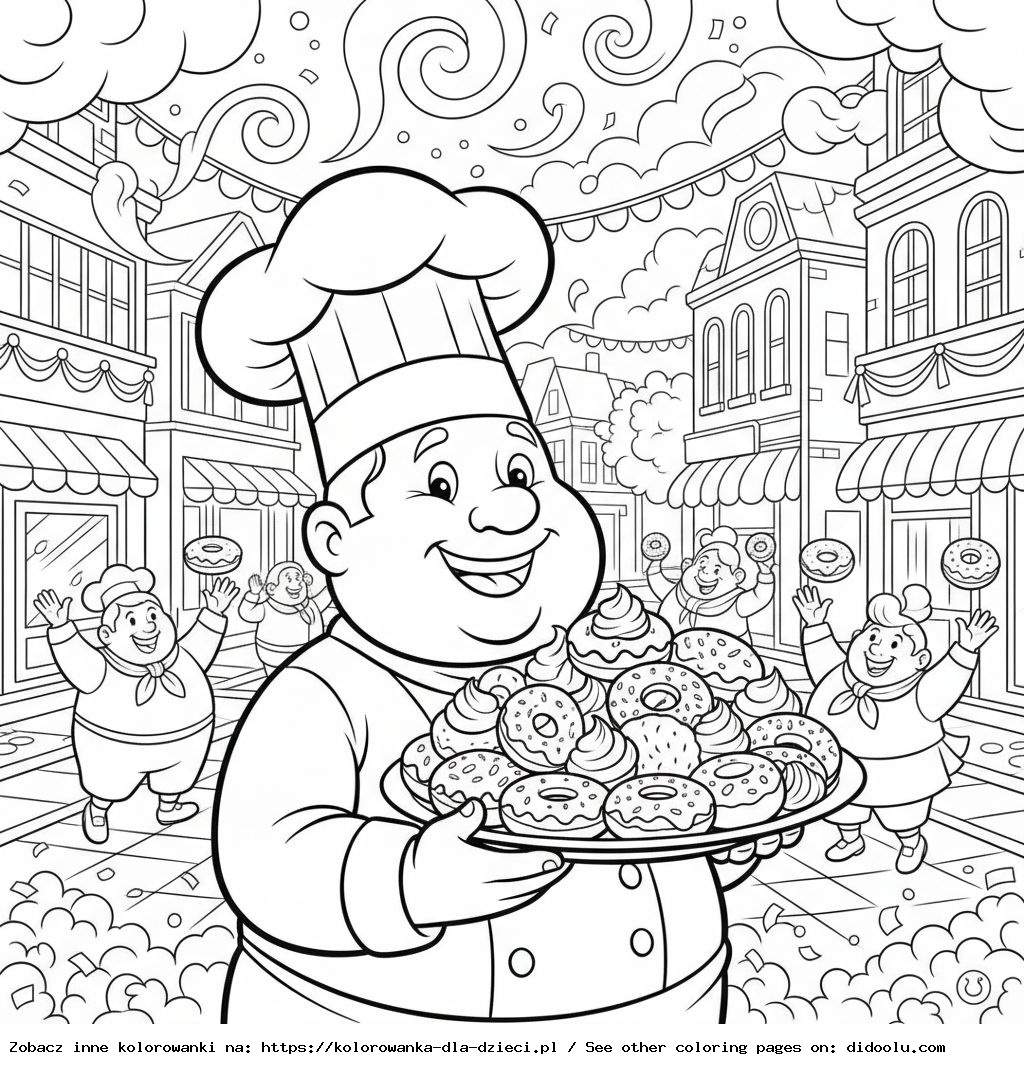 tłusty czwartek kolorowanka