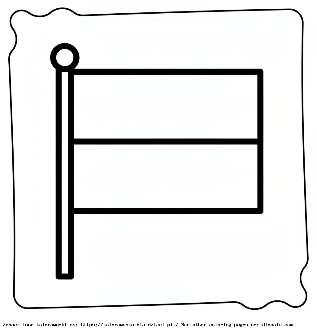 Flaga Polski kolorowanka do druku