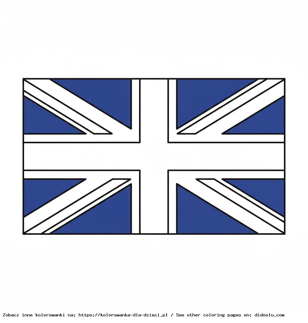 flaga wielkiej brytanii kolorowanka