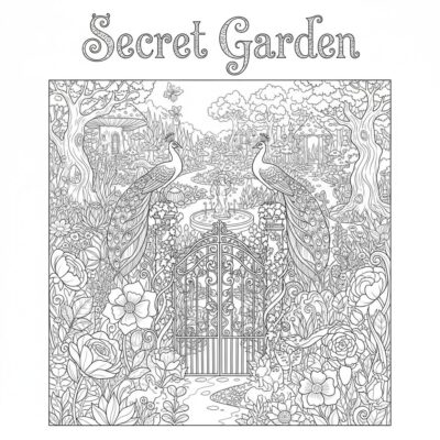 tajemny ogród kolorowanka