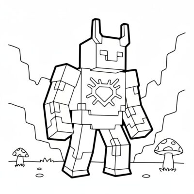warden minecraft kolorowanka
