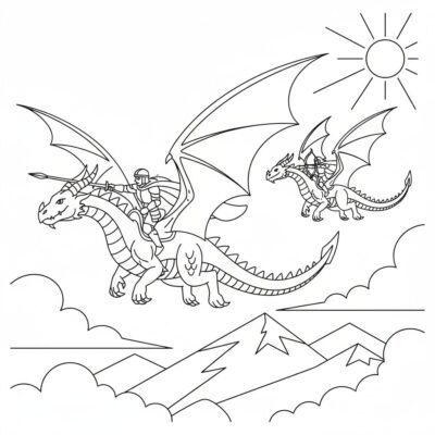 kolorowanka jeźdźcy smoków