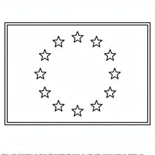 flaga unii europejskiej kolorowanka
