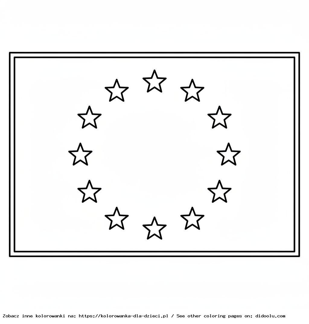 flaga unii europejskiej kolorowanka