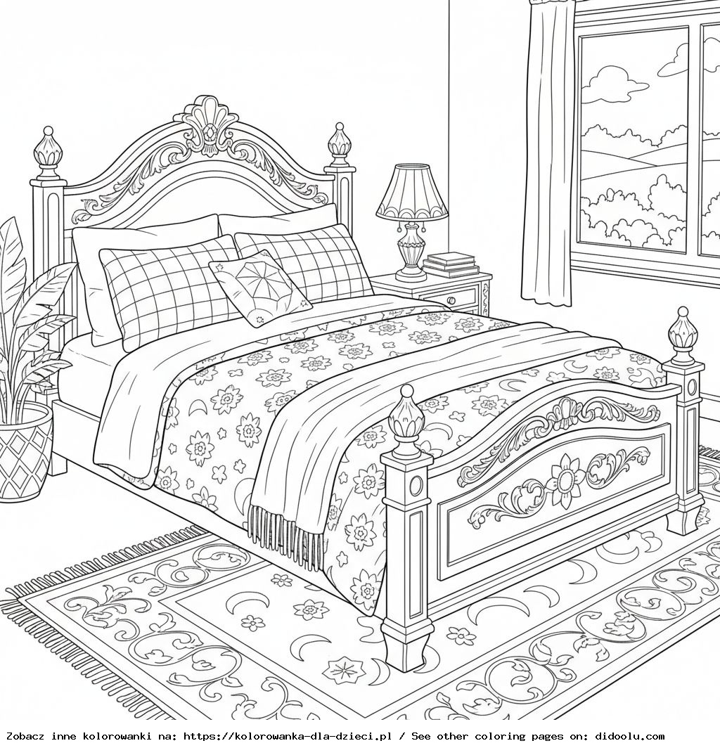 łóżko kolorowanka